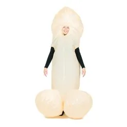 White Inflatable Willy Costume -bodysocks Shop fancy dress white inflatable willy costume 4